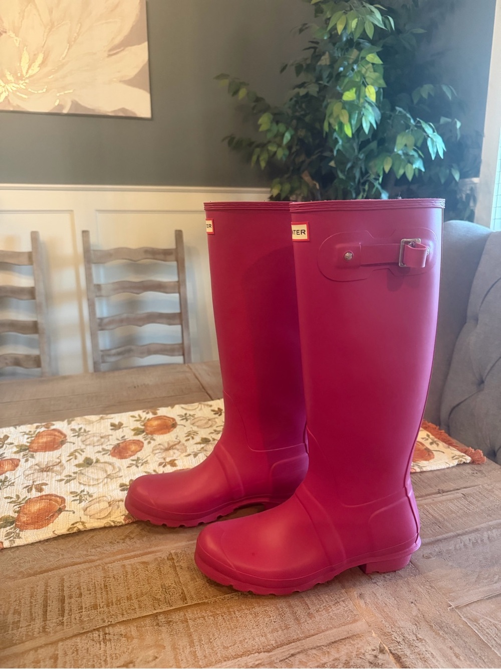 Hunter Pink Tall Women's Rain Boots - Picture 3 of 6